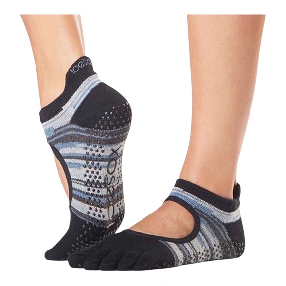 Toesox NIP Bellarina Full Toe Arch Support Band Non-Slip Grip Socks Duet Medium - Picture 1 of 8